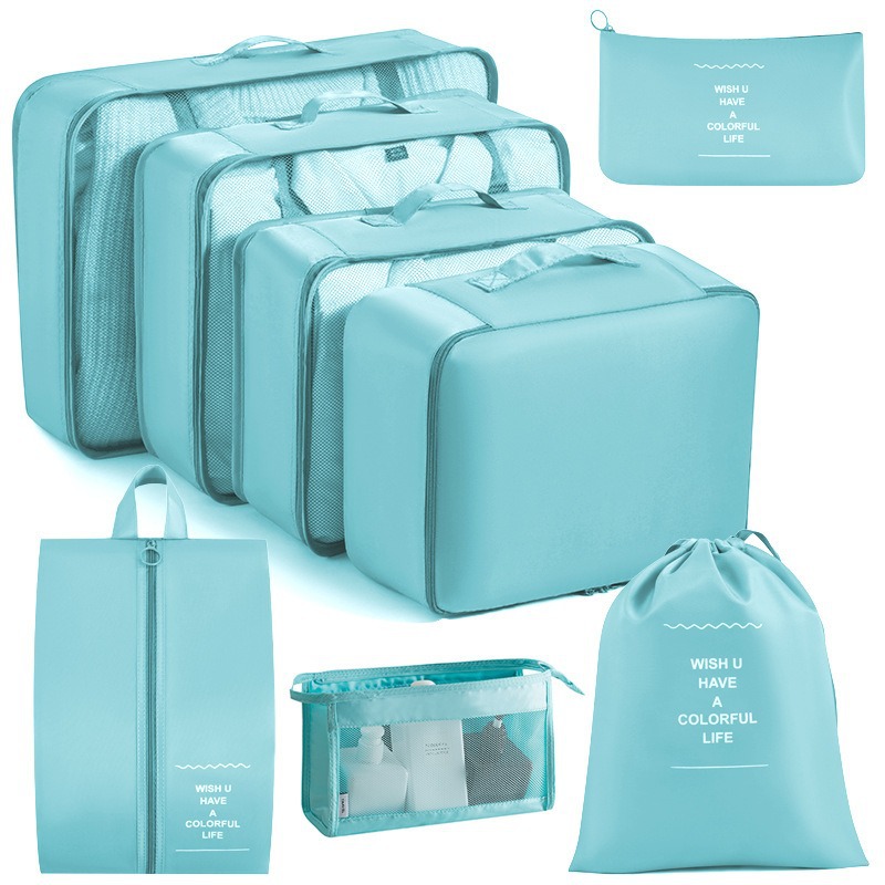 Eight sets of sky blue, three sets of sealed bags